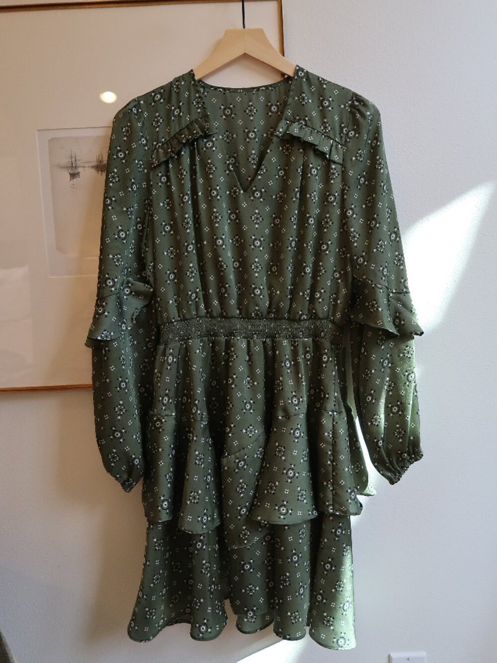 Sam Edelman Foulard Long Sleeve A-Line Minidress